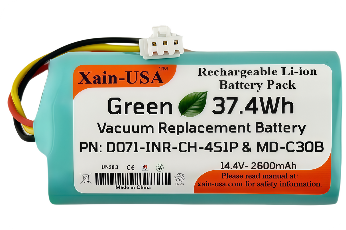 2600mAh PN:D071-INR-CH-4S1P & PN:MD-C30B Replacement battery for Liectroux E30 C30B 2D WiFi Robot Vacuum Cleaner Midea M4 NEO 830P iHRV2 XBOOST BPK-VCBB1XB V-tac VT-5555/5556