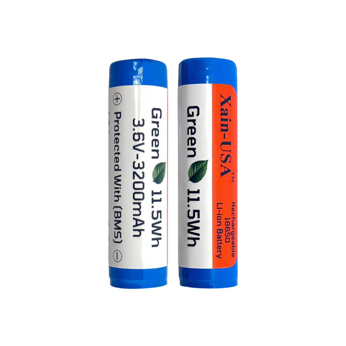 2-Pack 3.7V 3200mAh 18650 Button Top with Charger