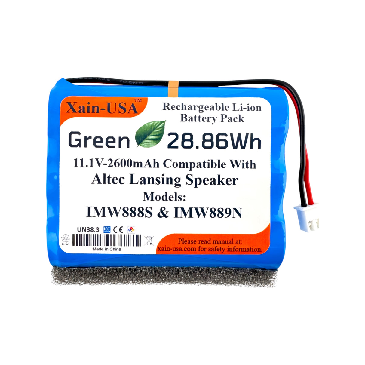 11.1V 2600mAh JST-PH 2.0 for Altec Lansing Speakers