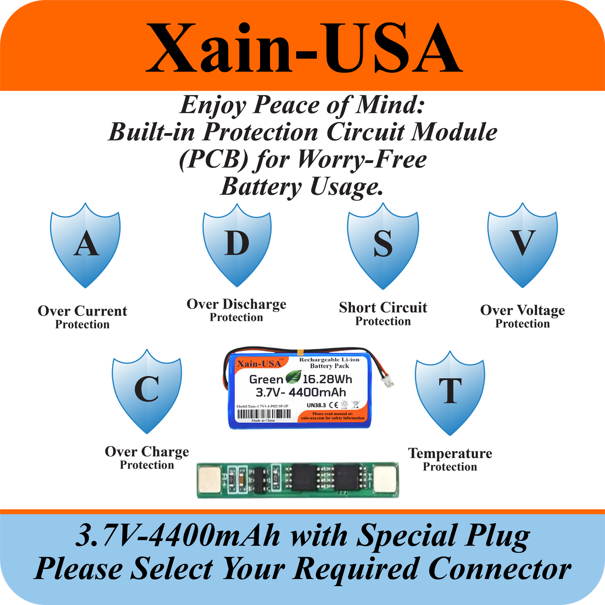 3.7V 4400mAh Custom Order