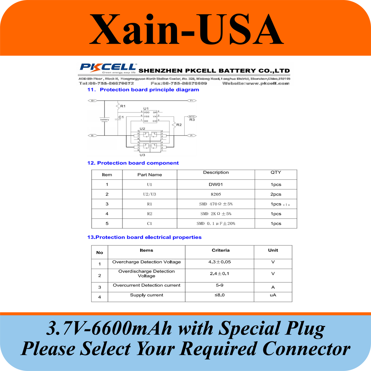 3.7V 6600mAh Special Order
