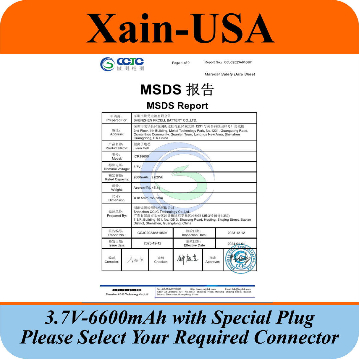 3.7V 6600mAh Special Order