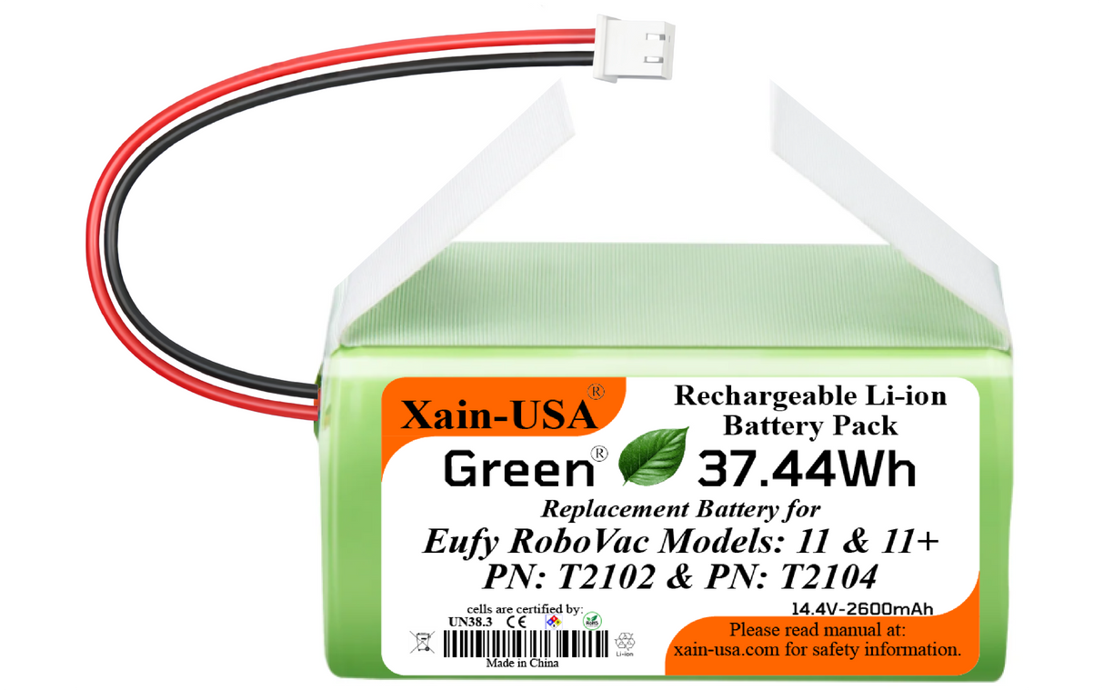 Title: Amazon 14.4V 2600mAh Li-ion Replacement Battery for Eufy RoboVac 11 (T2102) and 11+ (T2104) 2-Pin Connector High-Capacity Rechargeable Battery Pack