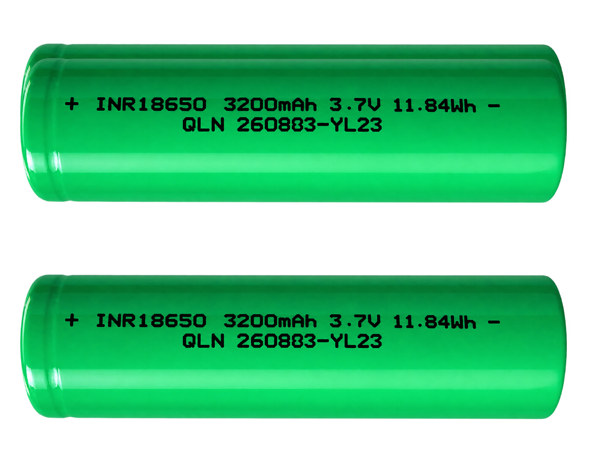 Xain-USA 2-Pack 3.7V 3200mAh 18650 Button-Top Rechargeable Li-ion Batteries | 11.84Wh Each | Unprotected Cells – No BMS