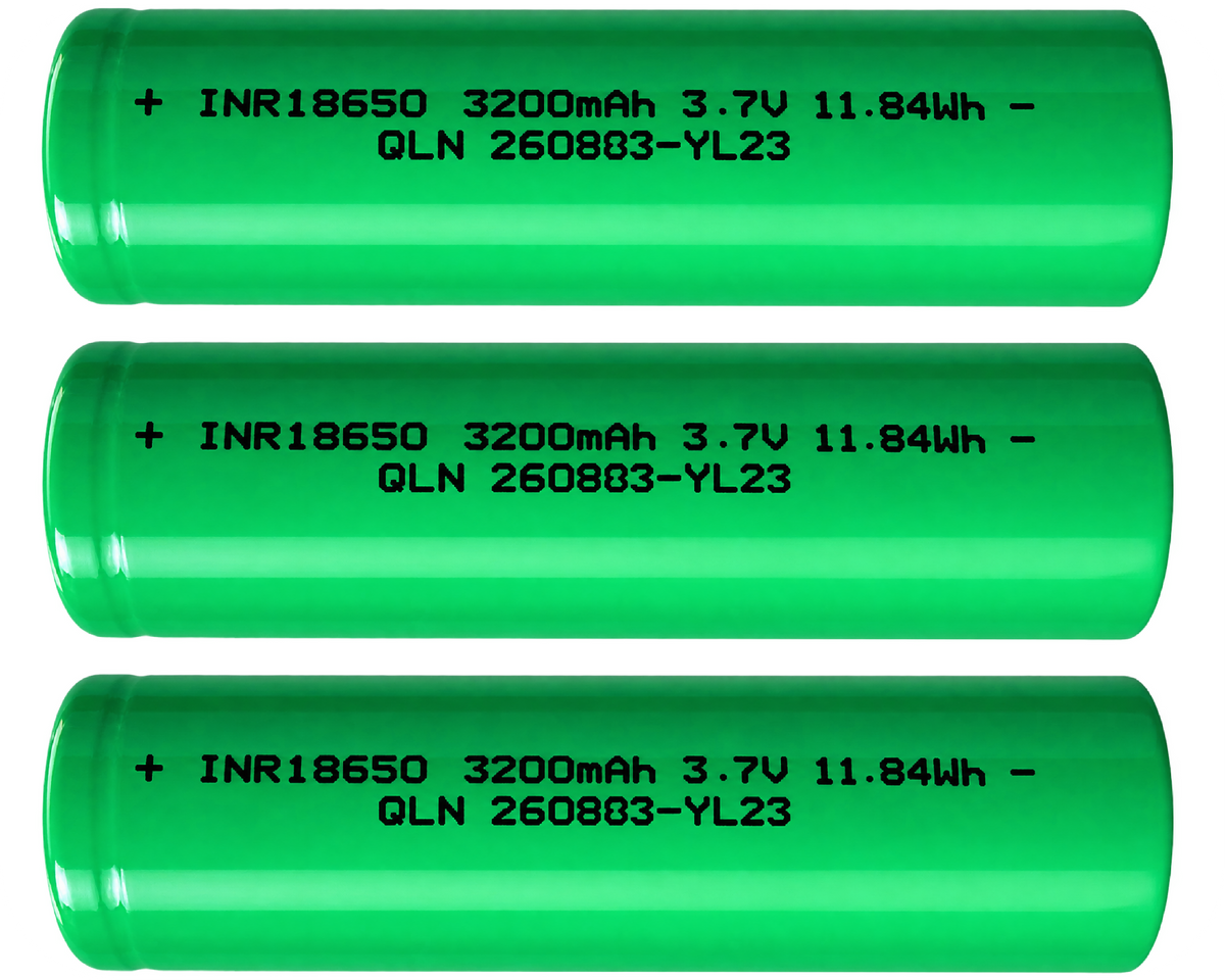 Xain-USA 3-Pack 3.7V 3200mAh 18650 Button-Top Rechargeable Li-ion Batteries | 11.84Wh Each | Unprotected Cells – No BMS