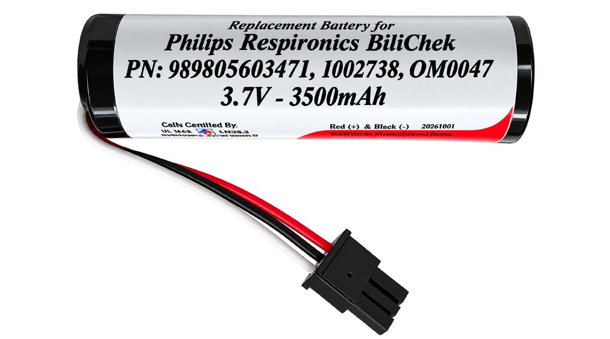 Xain-USA 3.7V 3500mAh Replacement Battery for Philips Respironics BiliChek Bilirubin Analyzer | Replaces 989805603471, 1002738, OM0047