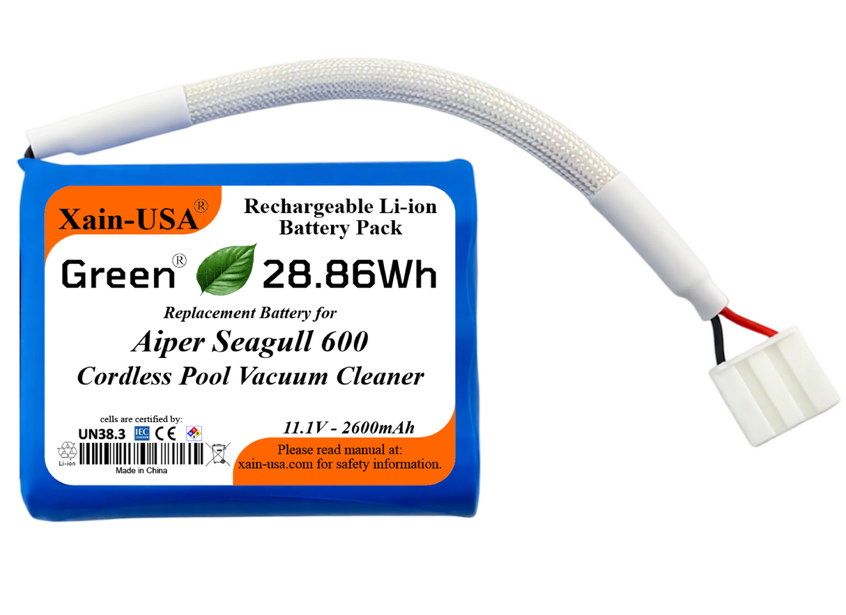 Replacement Battery Pack for Aiper Seagull 600 / Paxcess Frisbee / Intex / Bestway (Disc Models) Cordless Pool Vacuum Cleaner | High-Capacity 11.1V 2600mAh Rechargeable Lithium-Ion | Long Runtime.