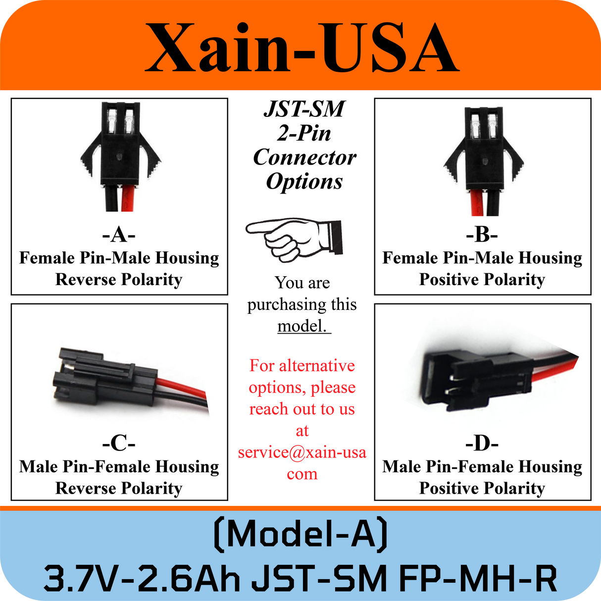 3.7V 2600mAh JST-SM 2.0