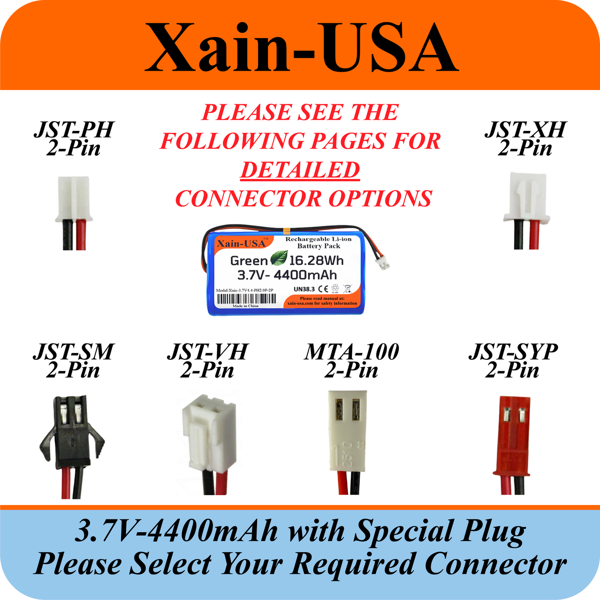 3.7V 4400mAh Custom Order