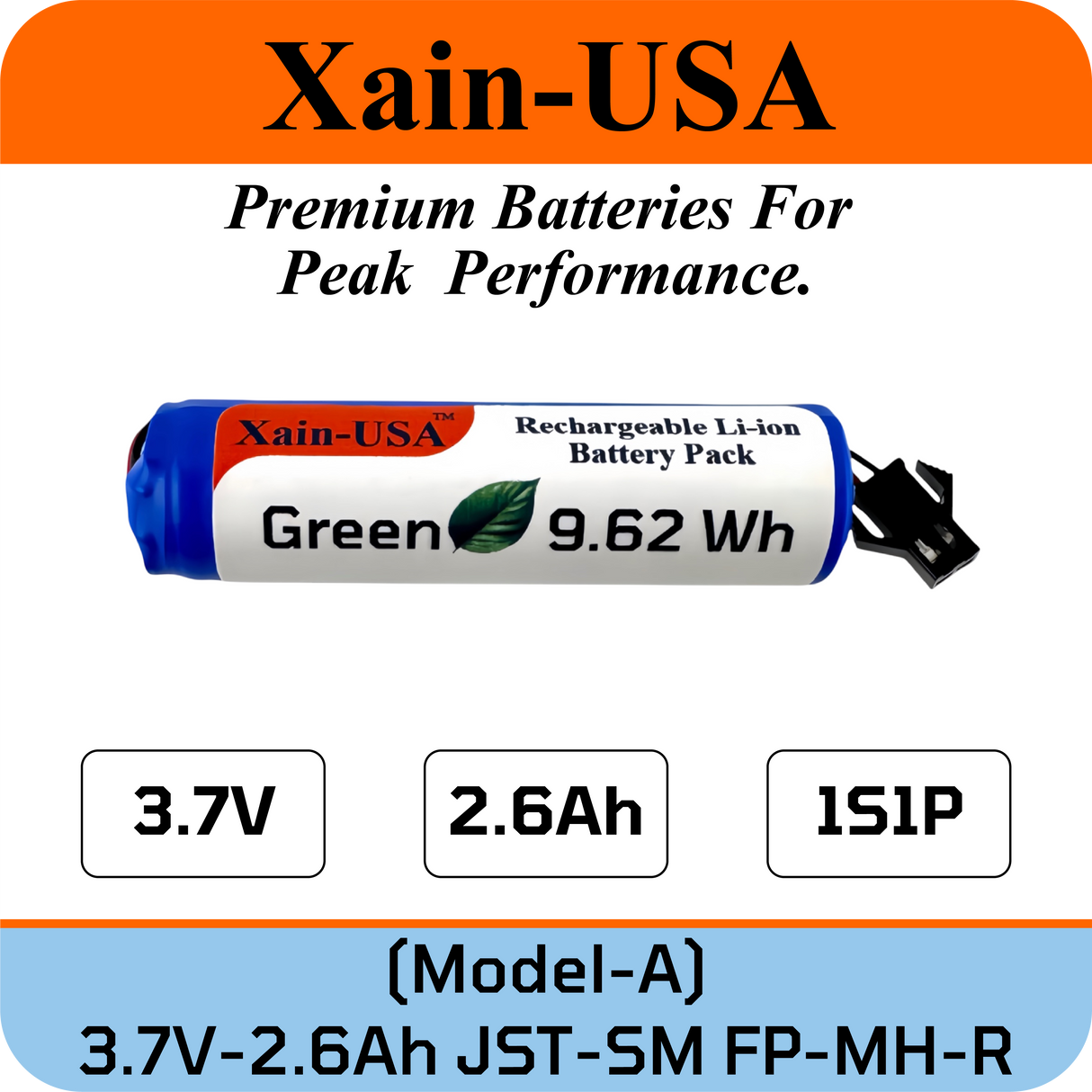 3.7V 2600mAh JST-SM 2.0