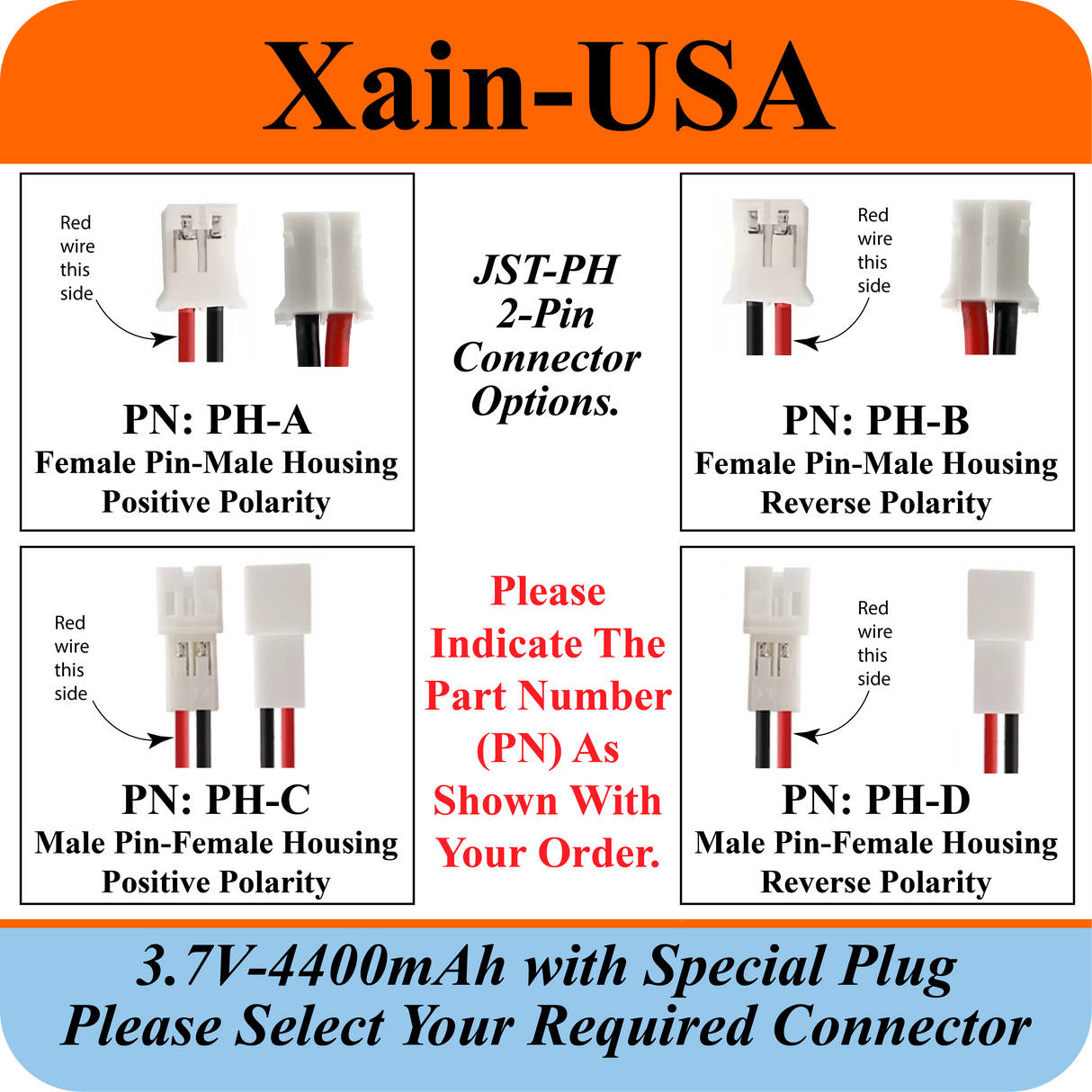 3.7V 4400mAh Custom Order
