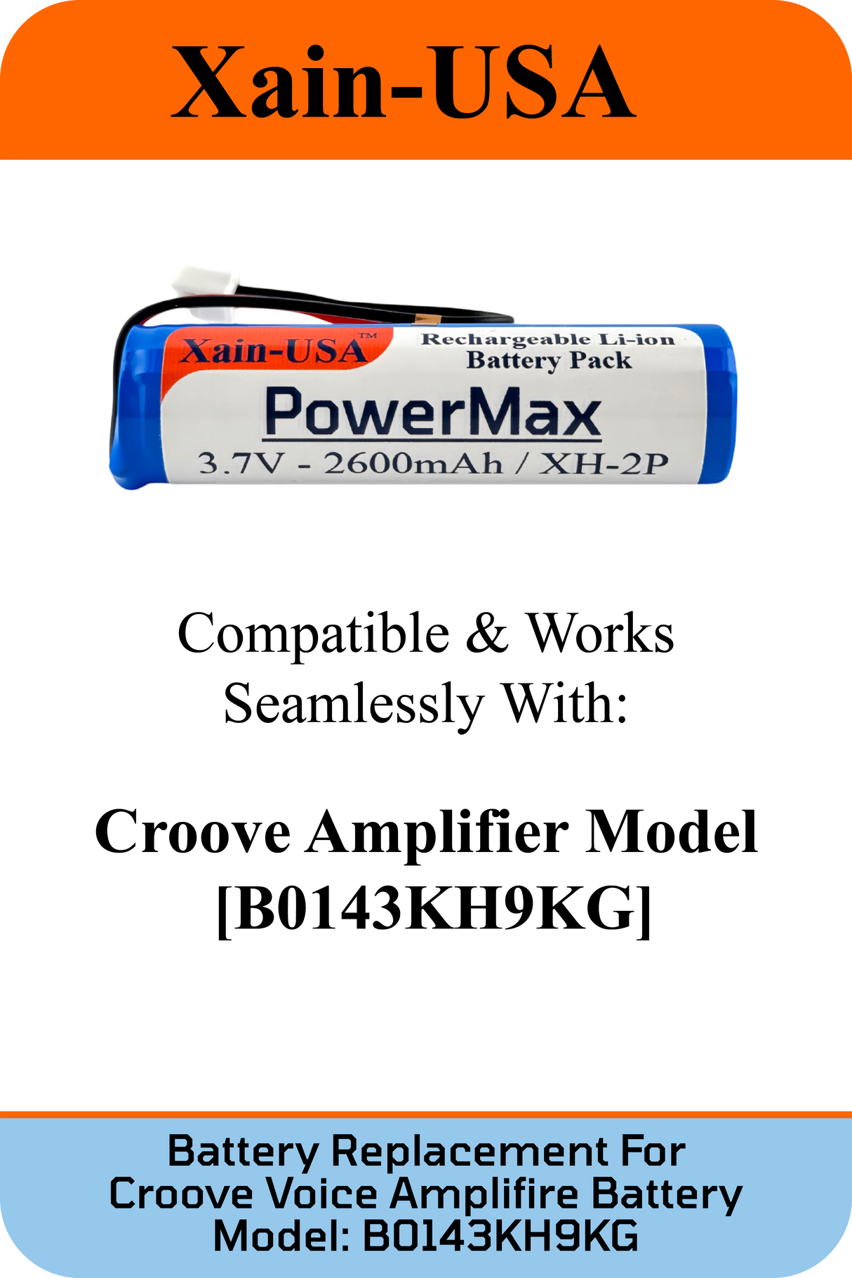 3.7V 2600mAh JST-XH 2.54 for Croove Amplifier