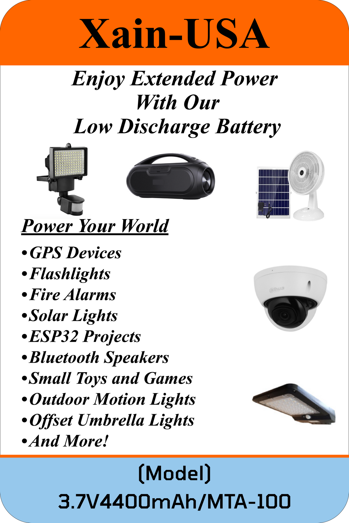 3.7V 4400mAh JST-MTA 100