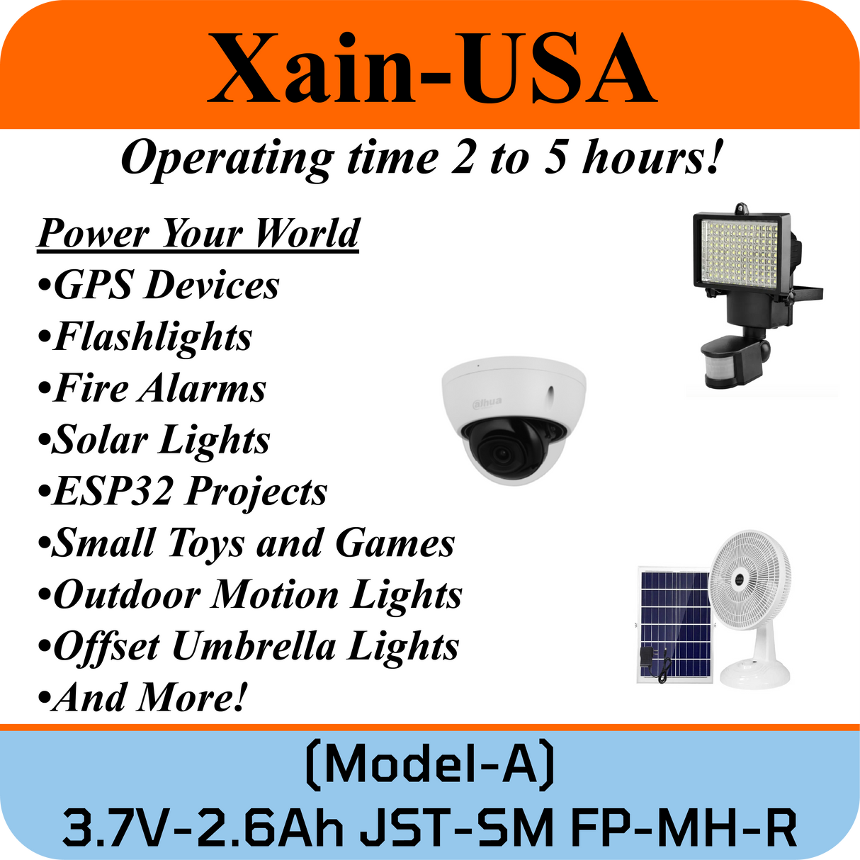 3.7V 2600mAh JST-SM 2.0