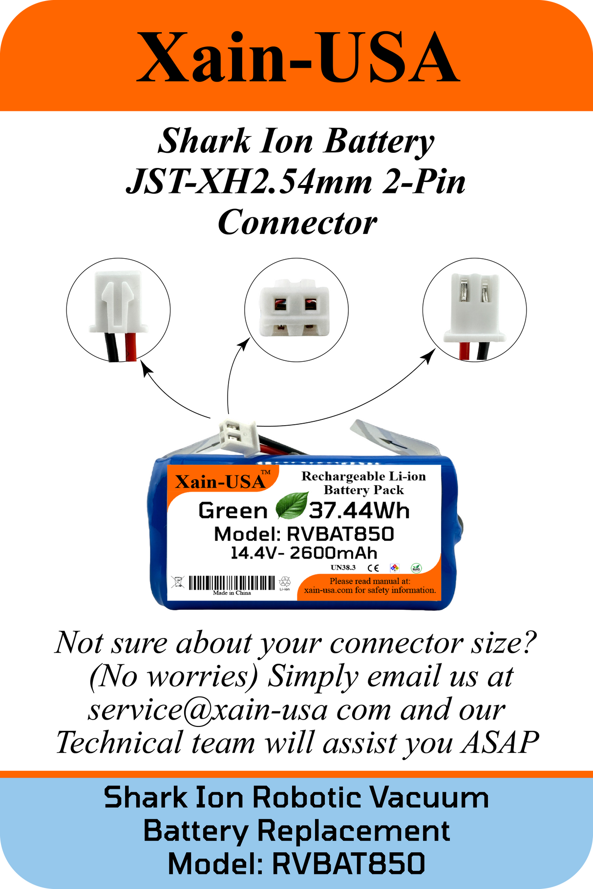 14.4V 2600mAh for Shark Ion Robot Vacuum