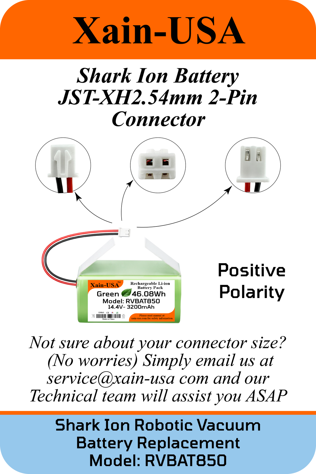 14.4V 3200mAh for Shark Ion Robot Vacuum