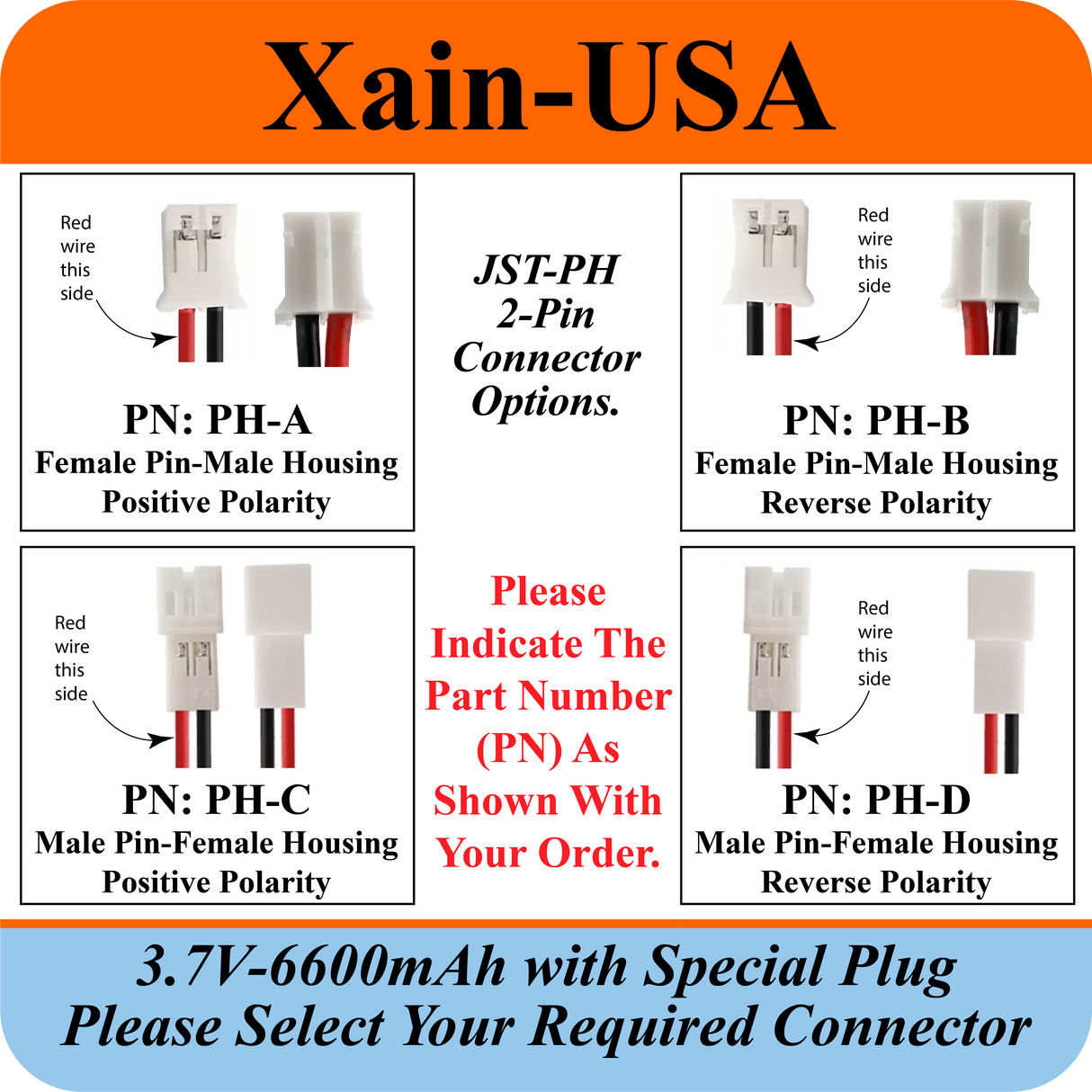 3.7V 6600mAh Special Order