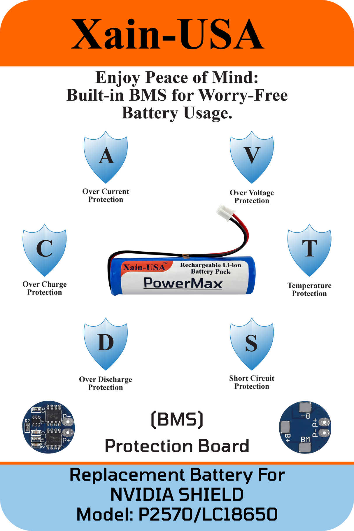 3.7V 2600mAh JST-PH 2.0 for NVIDIA Shield