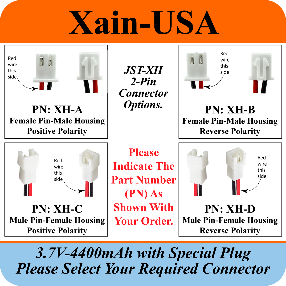 3.7V 4400mAh Custom Order