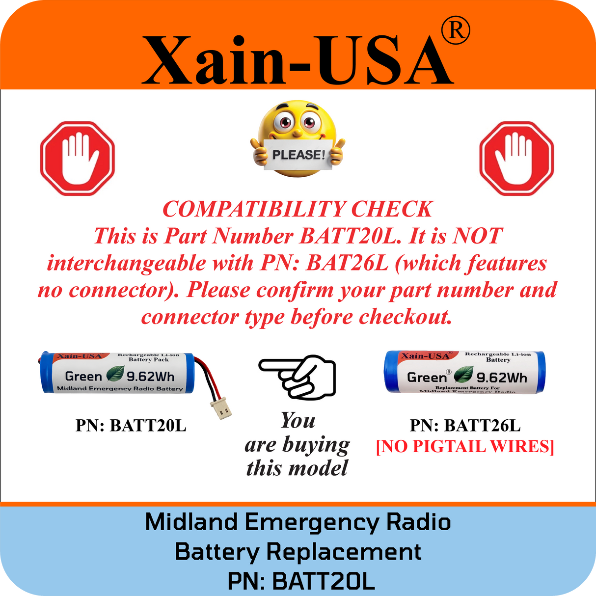 Midland Emergency Radio Replacement Battery (First Gen. ER200/ ER210/ ER300/ ER310)