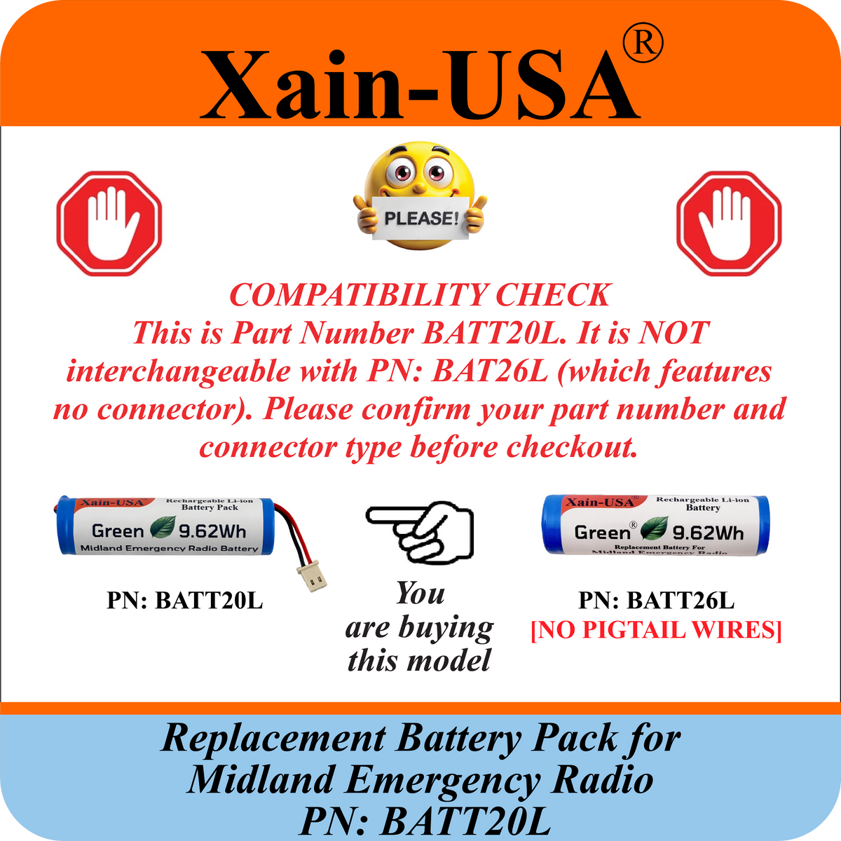 2600mAh Replacement Battery for Midland Emergency Radio
