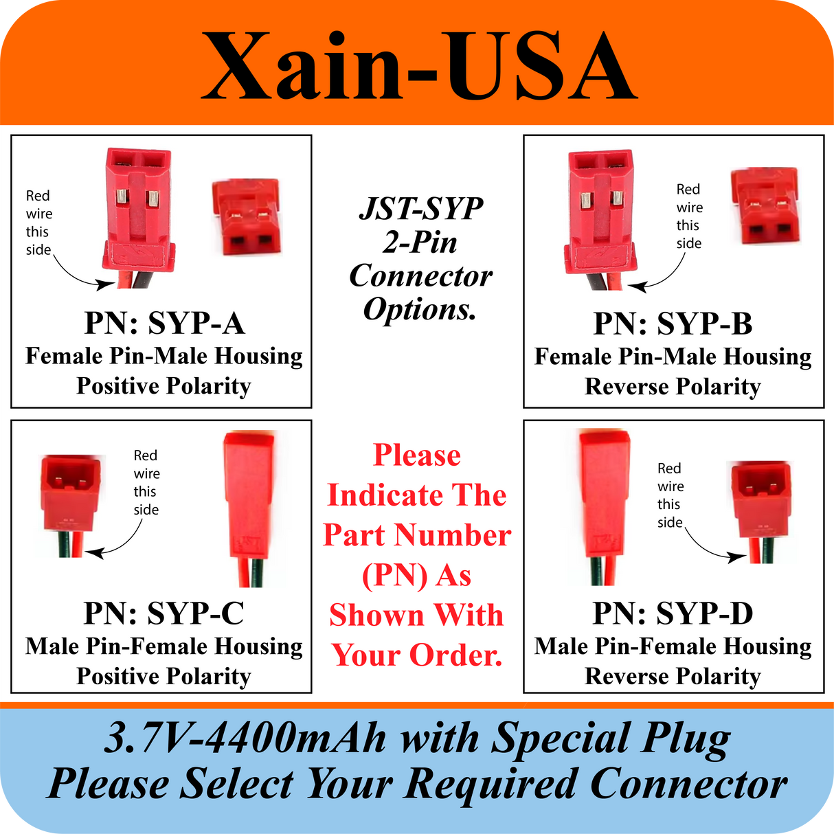 3.7V 4400mAh Custom Order