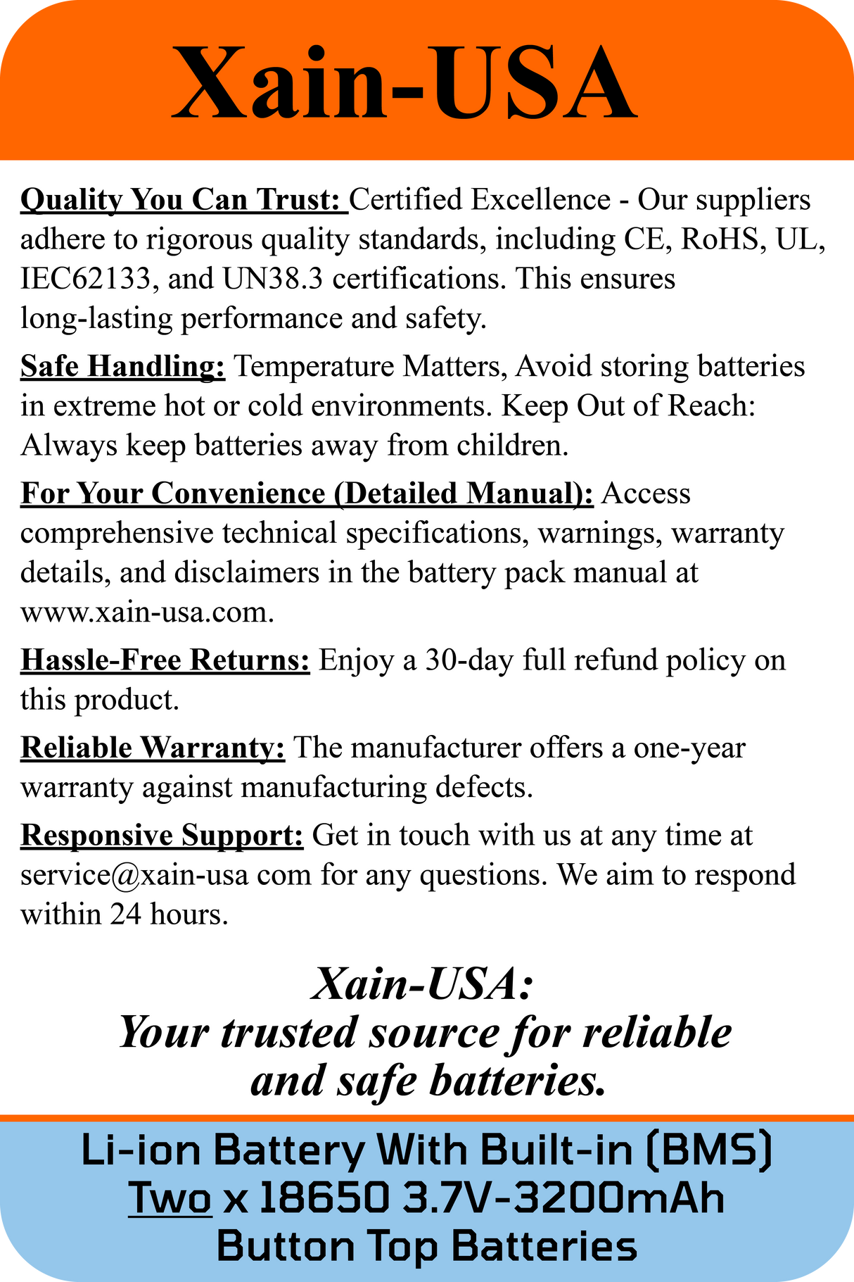 2-Pack 3.7V 3200mAh 18650 Button Top with Charger