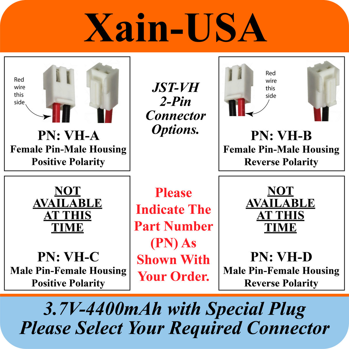 3.7V 4400mAh Custom Order
