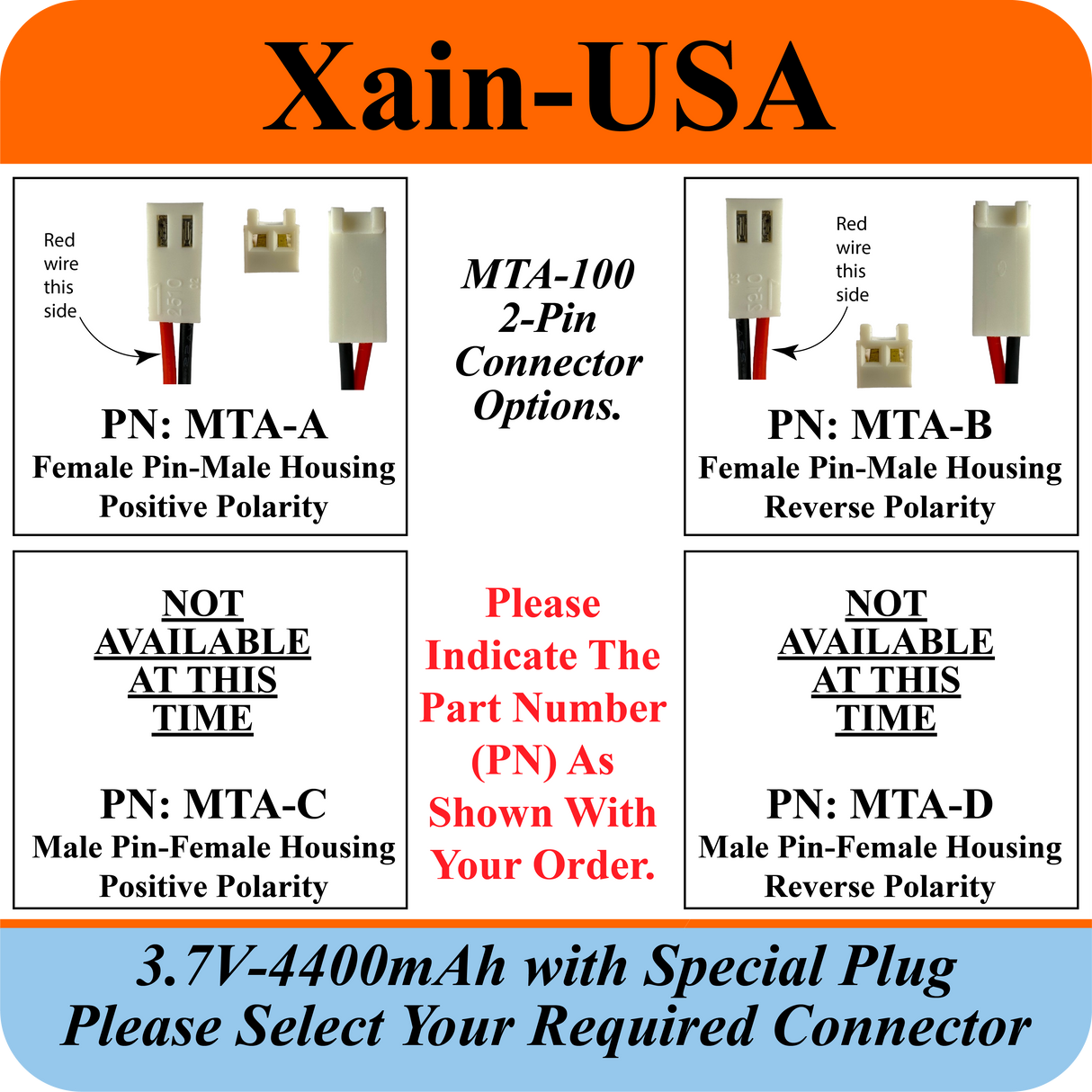 3.7V 4400mAh Custom Order