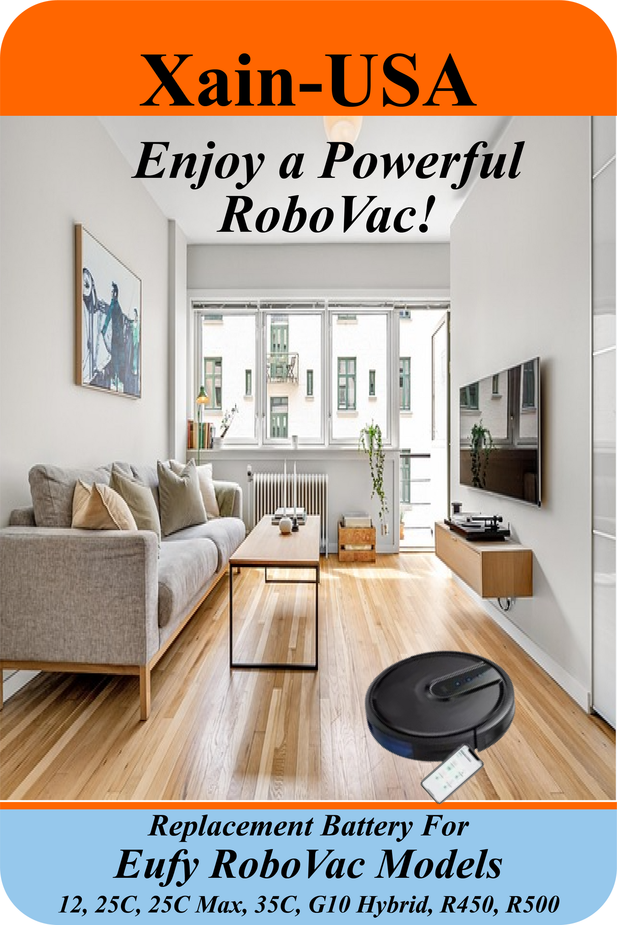 2600mAh Li-ion Replacement Battery Compatible with Eufy RoboVac PN: T29J5011 / PA04 Models: 12, 25C, 25C Max, 35C, G10 Hybrid, R450, R500 - 3-Pin Connector