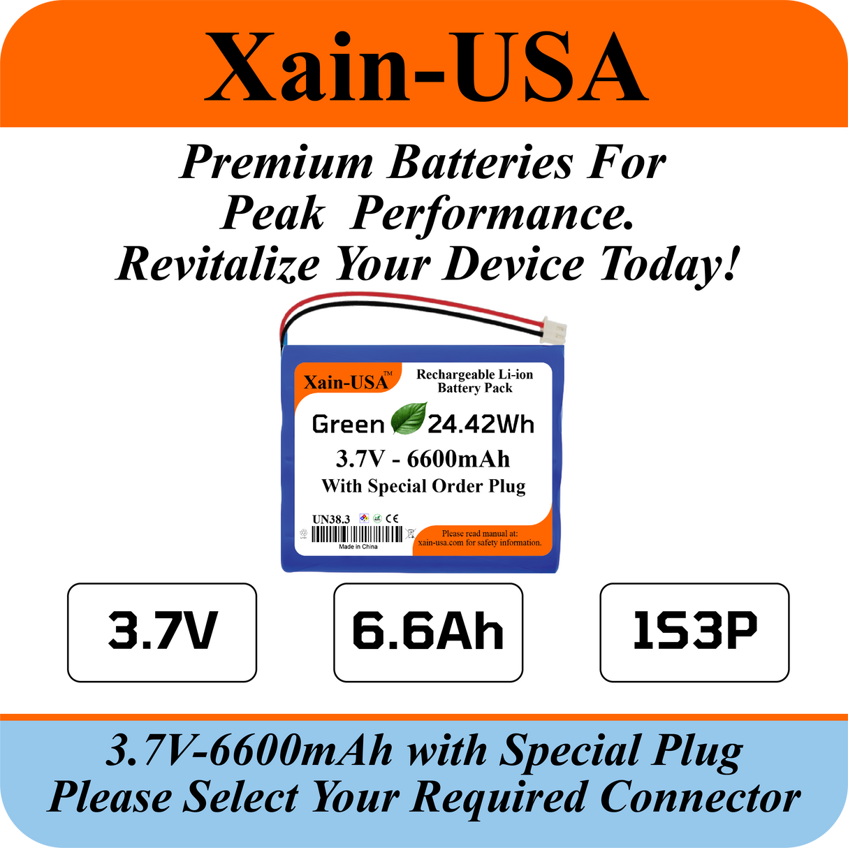 3.7V 6600mAh Special Order