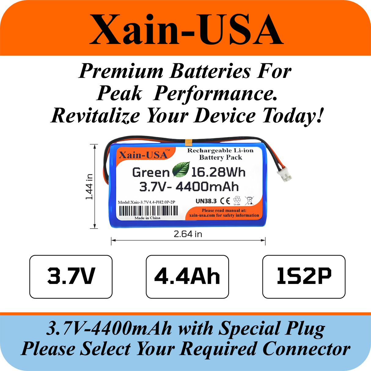 3.7V 4400mAh Custom Order