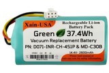 2600mAh PN:D071-INR-CH-4S1P & PN:MD-C30B Replacement battery for Liectroux E30 C30B 2D WiFi Robot Vacuum Cleaner Midea M4 NEO 830P iHRV2 XBOOST BPK-VCBB1XB V-tac VT-5555/5556