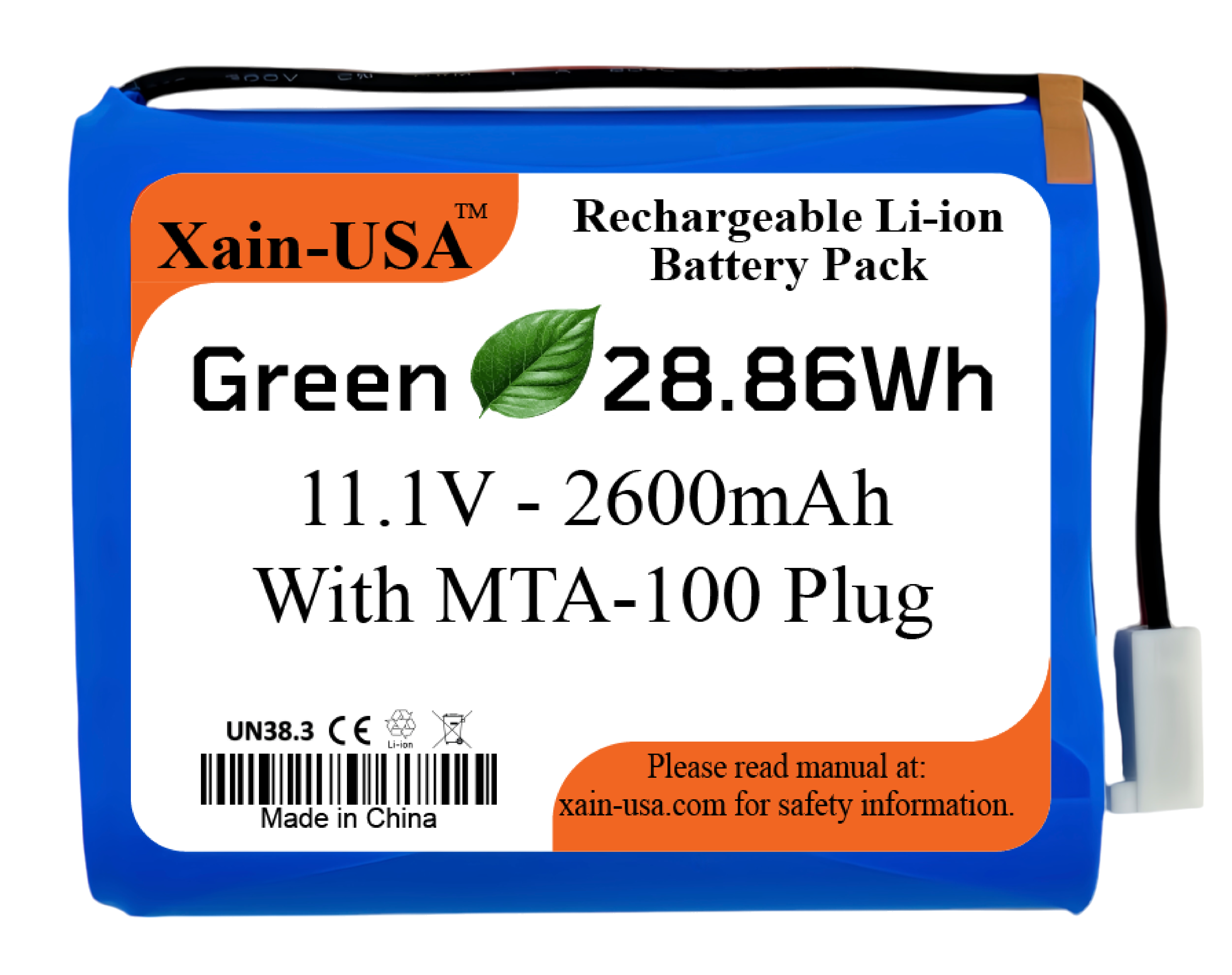 11.1V 2600mAh with JST-MTA-100