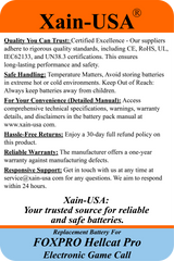 (2x2) SMART Battery Package / 3200mAh High-Capacity Replacement for FOXPRO Hellcat Pro Game Caller. Featuring Xain-Extra cells 1000 charge cycles. Comes with charger adapter / PN: 34317 / 11.1V 3S1P