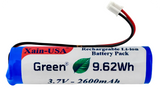 Premium 3.7V 2600mAh Replacement Battery – JST‑PH 2‑Pin Connector Compatible with flashlights, drones, voice amplifiers, RC toys, and a wide range of electronics.
