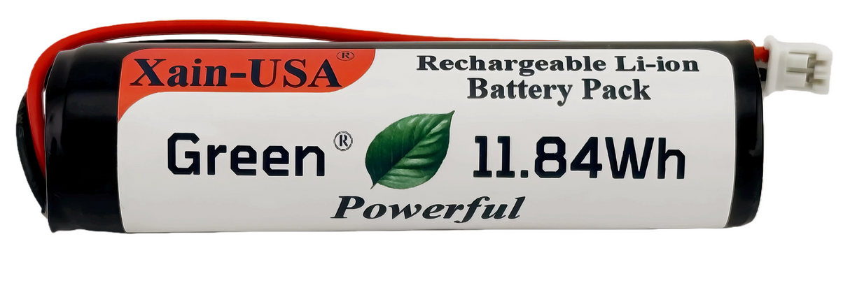 Xain-High Capacity 3.7V 3200mAh Li-ion Replacement Battery – JST‑PH 2‑Pin Connector / Long Lasting 1000+ Cycle / Compatible with flashlights, drones, RC toys, Solar Lights.