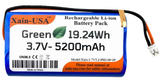 Long-Lasting 3.7V 5200mAh (19.24Wh) Rechargeable Li-ion Battery. Features JST-PH 2-Pin, Xain-Xtra 1000+ Cycle Cells, and Integrated 3-MOS BMS.