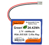 3.7V 2600mAh Li-ion Battery Pack with JST-XH 2-Pin Plug