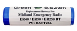 Replacement Battery for Midland Emergency Radio Models ER40 ER50 ER250BT  (PN: BATT26L) 2600mAh.
