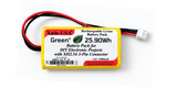 Yellow 7.4V 3500mAh battery pack for DIY electronics with white JST-XH 3-pin connector.