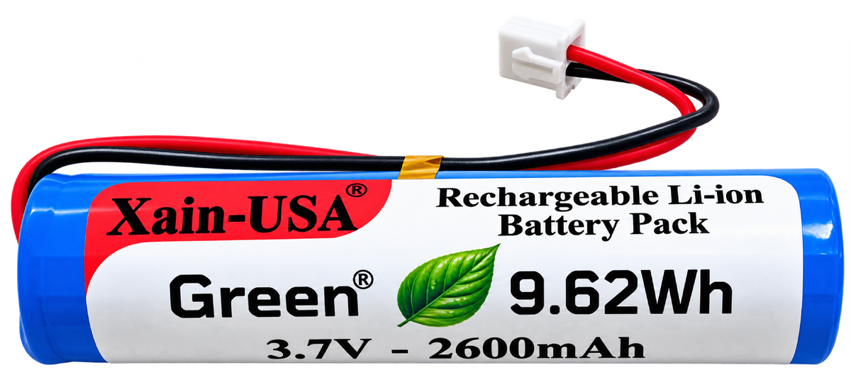 3.7V 2600mAh Replacement Battery for Croove Voice Amplifier PN B0143KH9KG, Rechargeable Li-ion 18650 Battery Pack, JST-XH2.54 2-Pin Connector, Built-in Protection, 9.62Wh