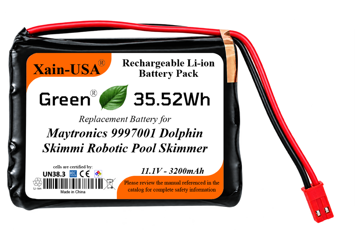 11.1V 3200mAh Replacement Battery for Maytronics 9997001 Dolphin Skimmi Robotic Pool Skimmer, Maytronics P/N 5651200-ASSY, with Built-in BMS and NTC Temperature Sensor