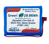 (1-Pack ) 11.1V 2600mAh Replacement Battery for Signalink Firelink 2 Horn Fire Alarm System (NMC‑101) – Built‑In BMS Protection.