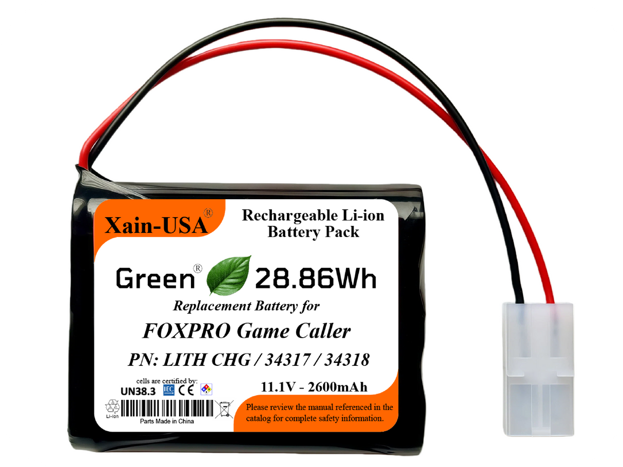 2600mAh Replacement Battery for FOXPRO Game Caller PN: LITH CHG / 34317 / 34318