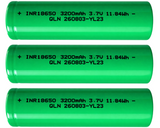 Xain-USA 3-Pack 3.7V 3200mAh 18650 Button-Top Rechargeable Li-ion Batteries | 11.84Wh Each | Unprotected Cells – No BMS