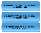 Xain-USA 3-Pack 3.7V 3500mAh 18650 Button-Top Rechargeable Li-ion Batteries | 12.95Wh Each | Unprotected Cells – No BMS