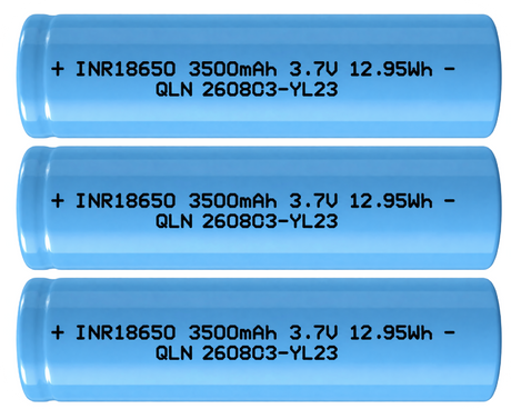 Xain-USA 3-Pack 3.7V 3500mAh 18650 Button-Top Rechargeable Li-ion Batteries | 12.95Wh Each | Unprotected Cells – No BMS