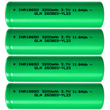 Xain-USA 4-Pack 3.7V 3200mAh 18650 Button-Top Rechargeable Li-ion Batteries | 11.84Wh Each | Unprotected Cells – No BMS