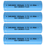 Xain-USA 4-Pack 3.7V 3500mAh 18650 Button-Top Rechargeable Li-ion Batteries | 12.95Wh Each | Unprotected Cells – No BMS